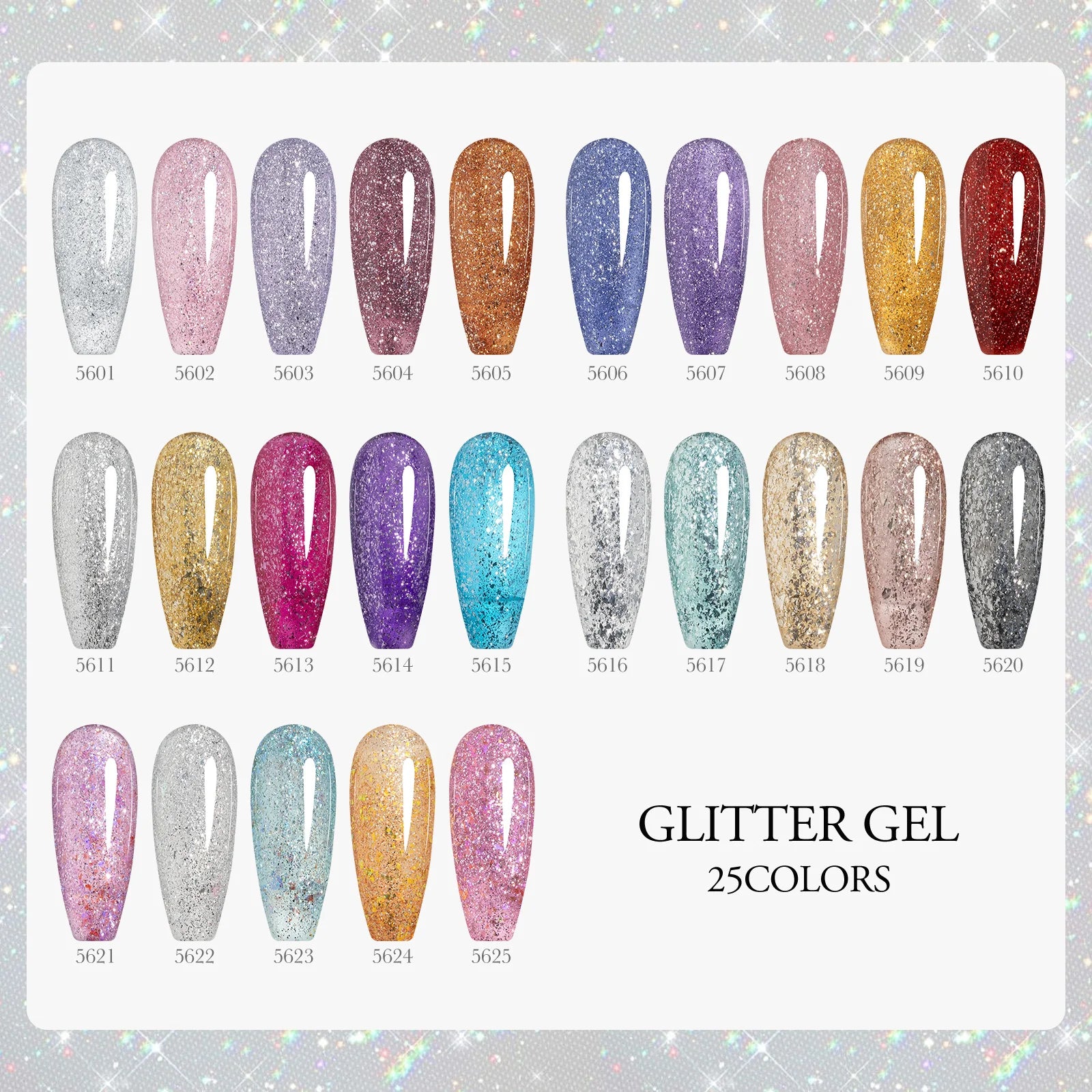 5pcs Venalisa Hema/TPO Free Cat Eye Nail Gel Polish Color Palette Kit Ultra Glitter Diamond Sparkle Soak Off UV LED Varnish Set