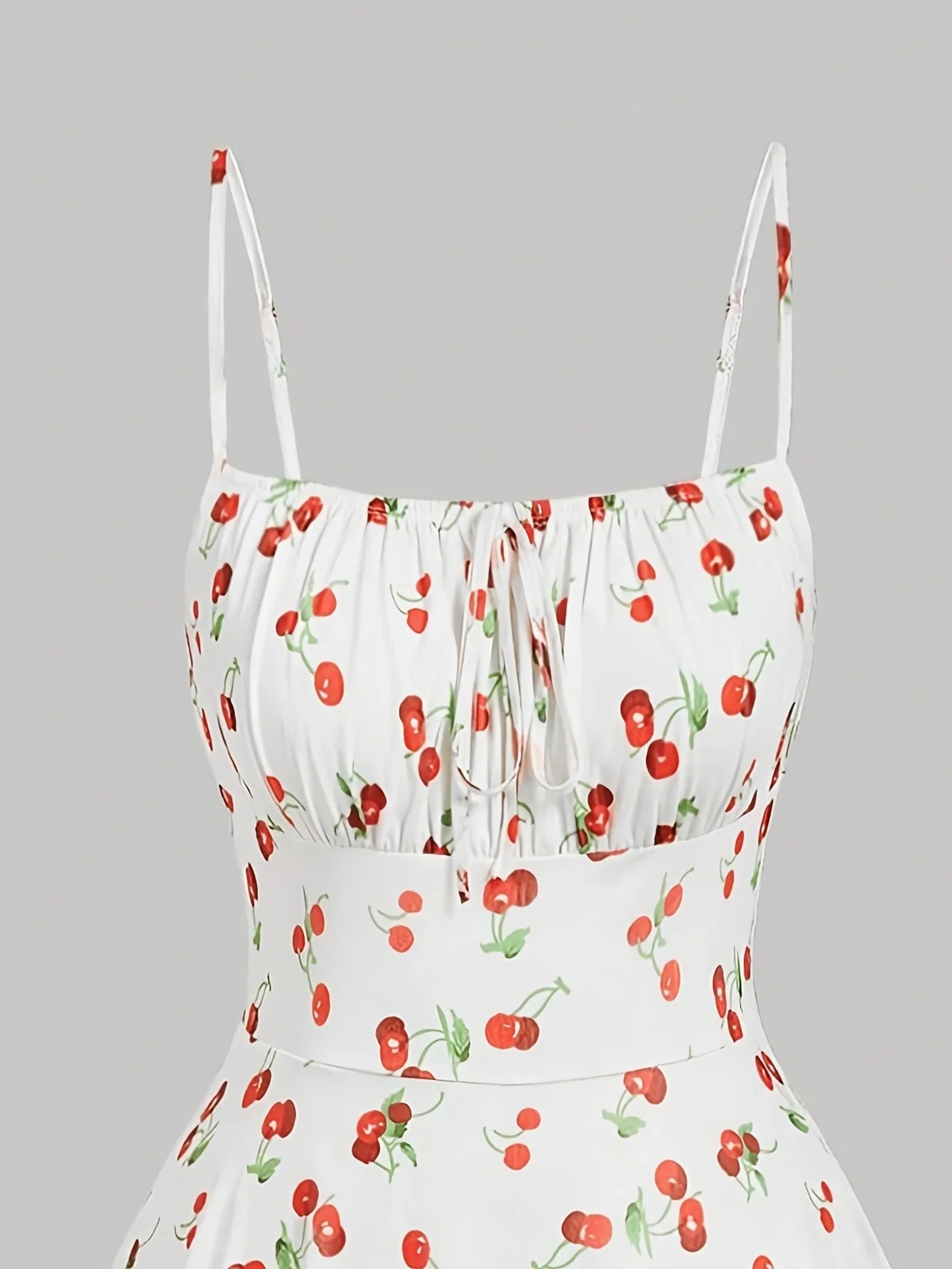 Cherry Print Vintage A-Line Sundress | Y2K Summer Party Style