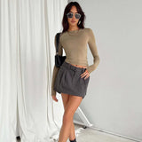 Slim Fit Long Sleeve Base Tee - Solid Casual Pullover