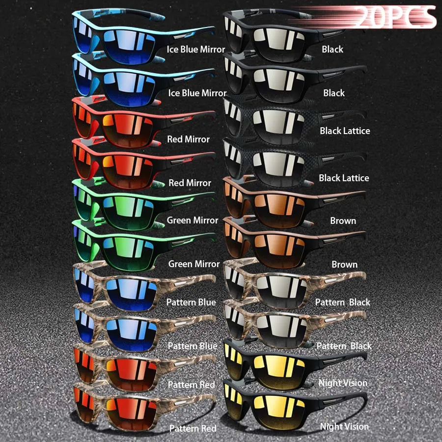 20PCS Multi-Color Sport & Fashion Sunglasses Set