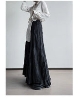 UMI MAO Irregular Fold Maxi Skirt – Elegant A-Line
