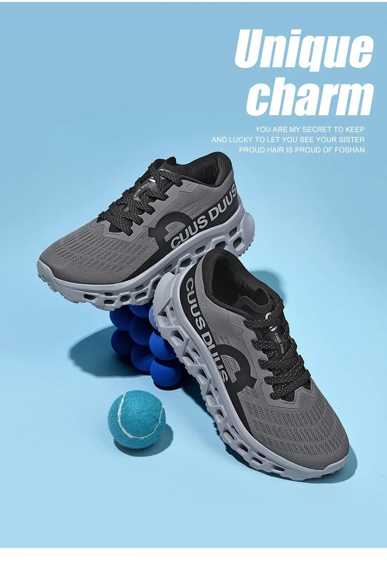 Casual Sneakers Men's Cushion Running Trainers Shock Absorbing Supercritical EVA Sneakers Breathable Fitness Athletic Shoes