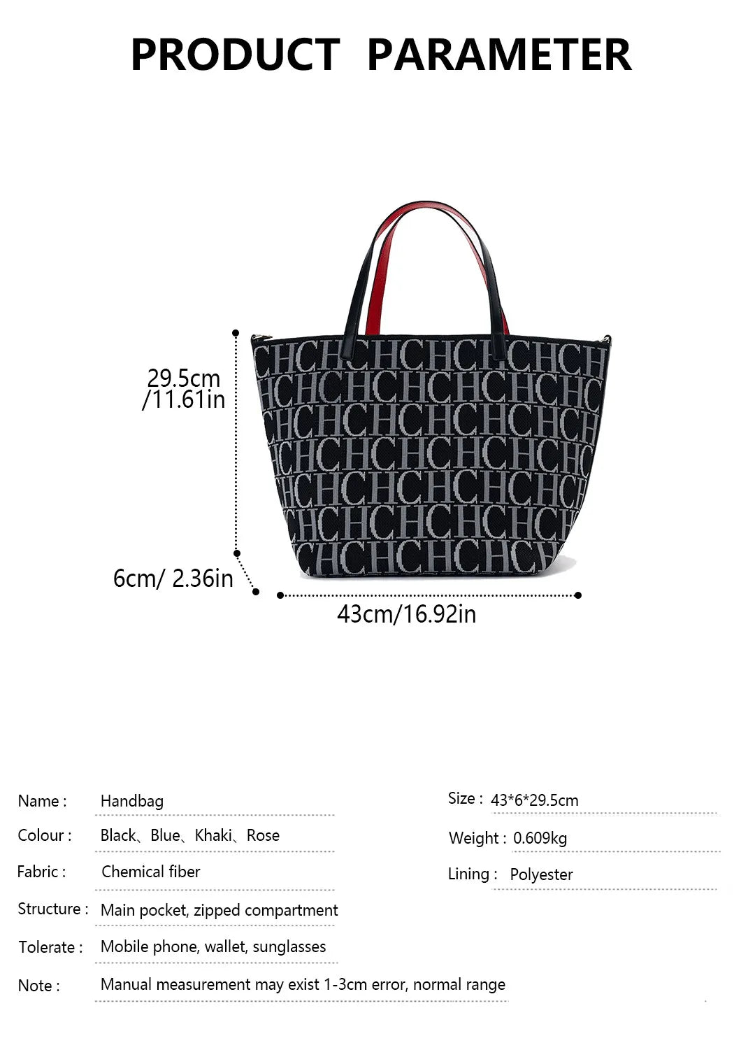 CH Ladies Brand Fashion Alphabet Print Large Capacity Handbag 2026 New Style Elegant Casual Travel High Quality Hand