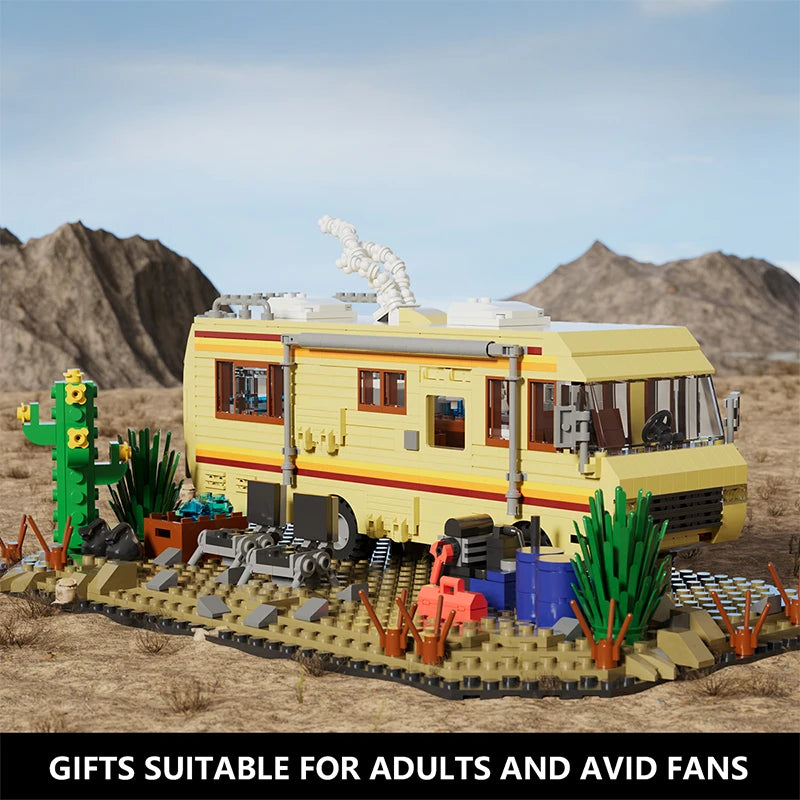 Technical Breaking Bad RV Adventure Camper Bus Car Model Building Blocks Fit Car Vehicle Assemble Bricks Toys For Avid Fans