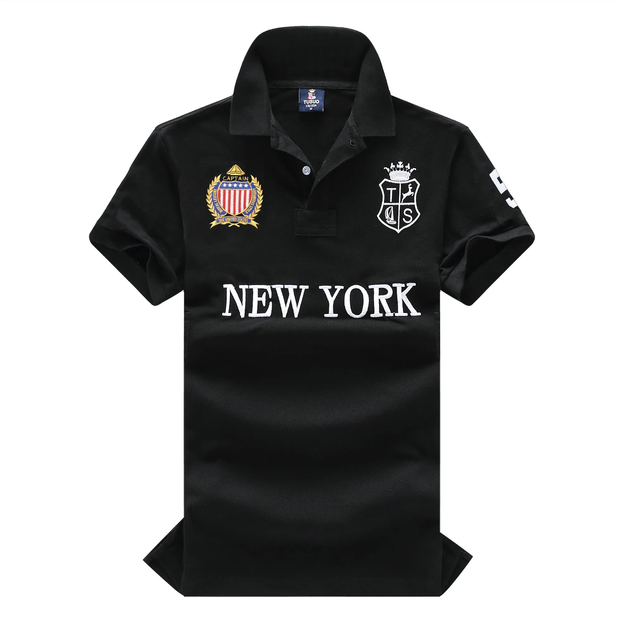 Men's New York Royal Cotton Polo | Contrast Design