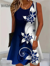 Women's Floral Sleeveless A-Line Mini Dress