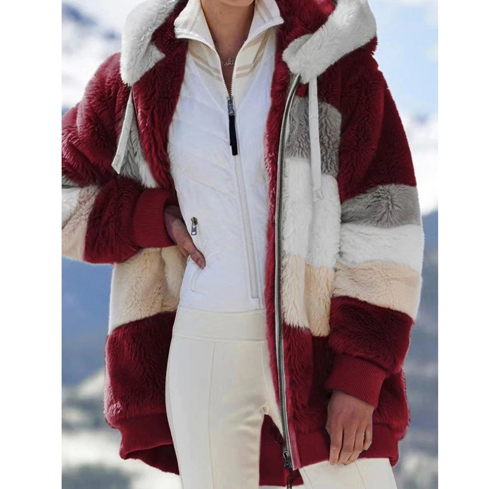 Oversized Plush Hooded Jacket