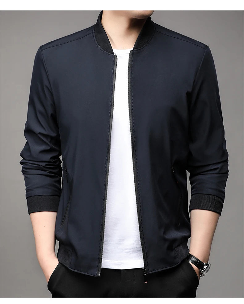Men’s Classic Baseball Collar Casual Jacket