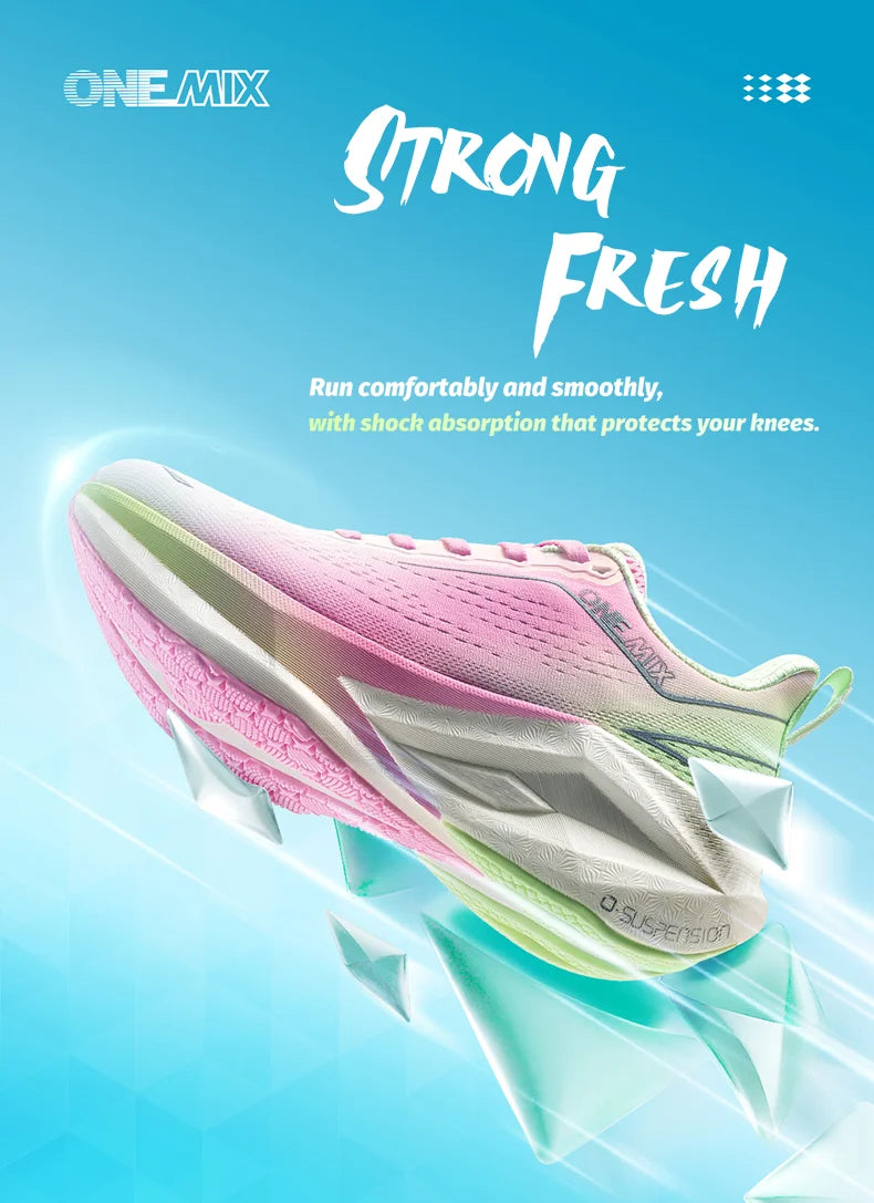 ONEMIX Outdoor Jogging Running Shoes for Men Super Light Outdoor Athletic  Sneakers Elevator Antislip Walking Shoes Female