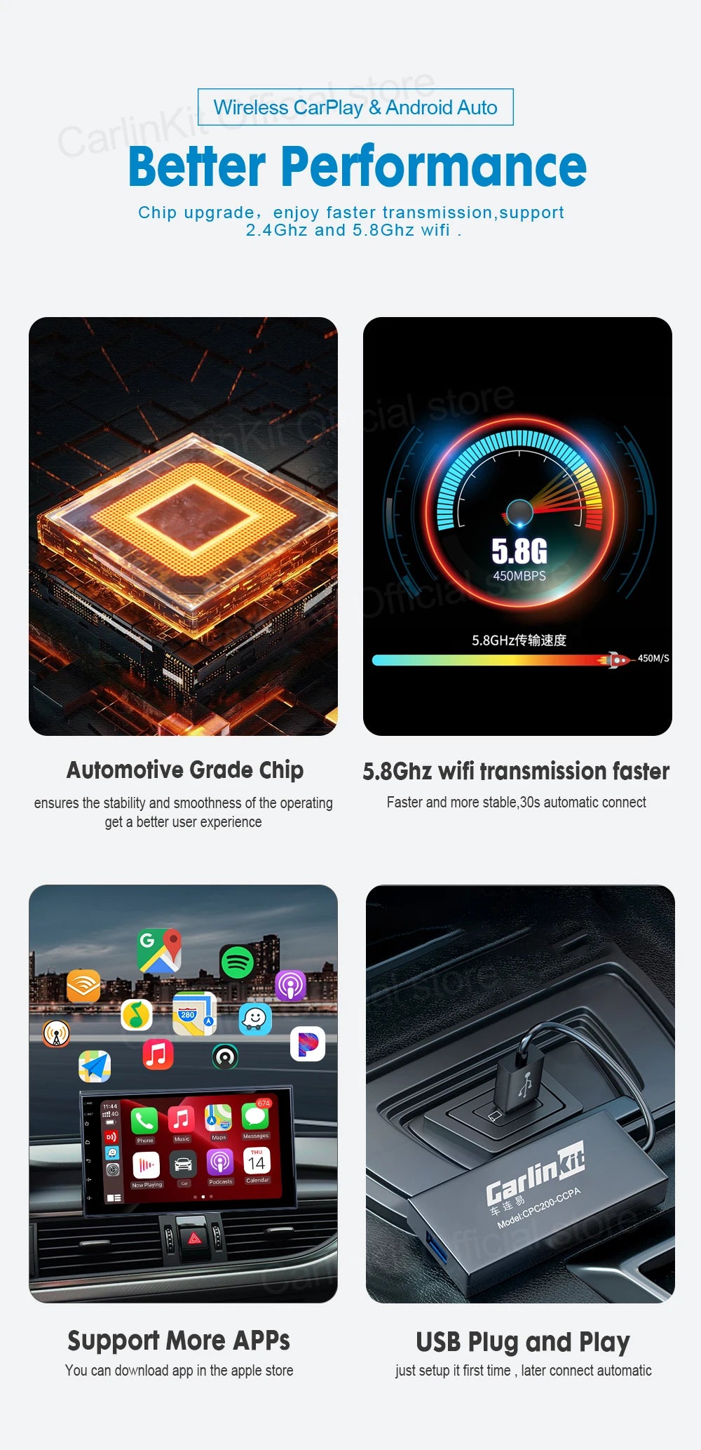 CarlinKit Wireless CarPlay & Android Auto Adapter