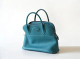 Premium Semi-handmade First-layer Cowhide Bowling Bag Portable Shoulder Large Shell Bag Commuting Temperament Versatile