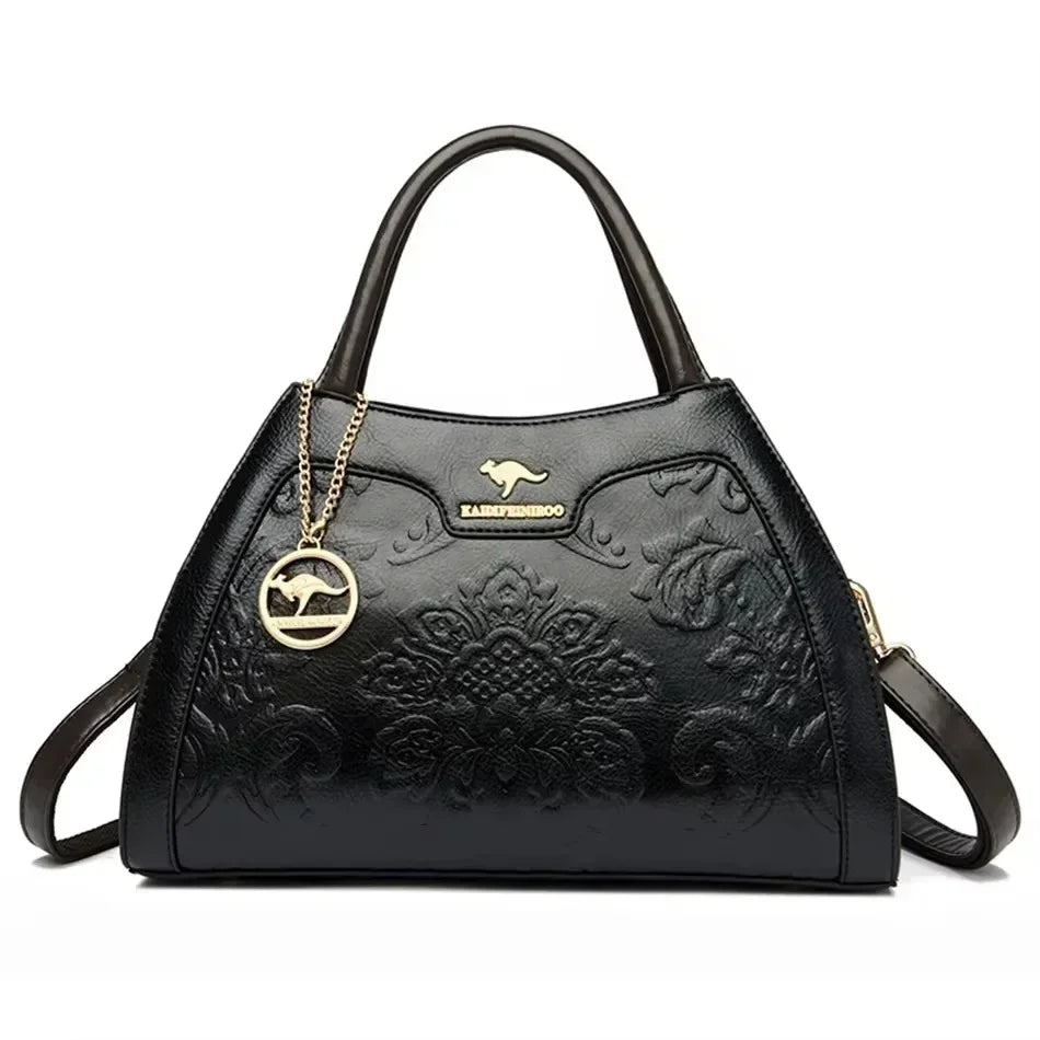 Luxury Handbag Fashion Print Large Capacity Soft Leather Women Shoulder Crossbody Bag Leisure Designer Ladies Purses and Handbag