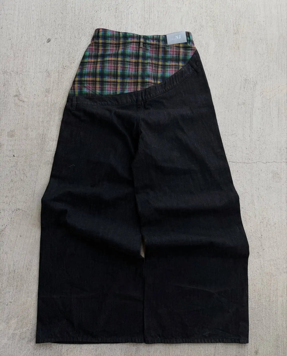 Unisex Y2K Plaid Baggy Jeans