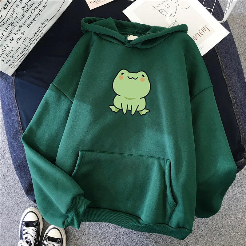 Kawaii Frog Harajuku Fleece Hoodie