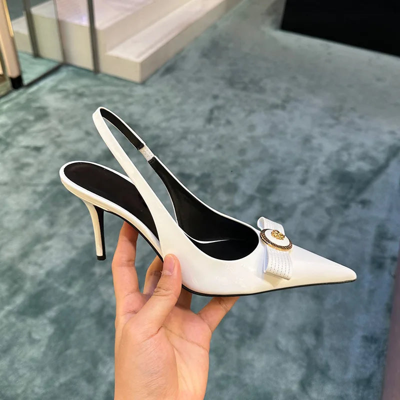 High Heels Women's Thin Heels Pointed French Temperament Bow Light Mouth Single Shoes Women