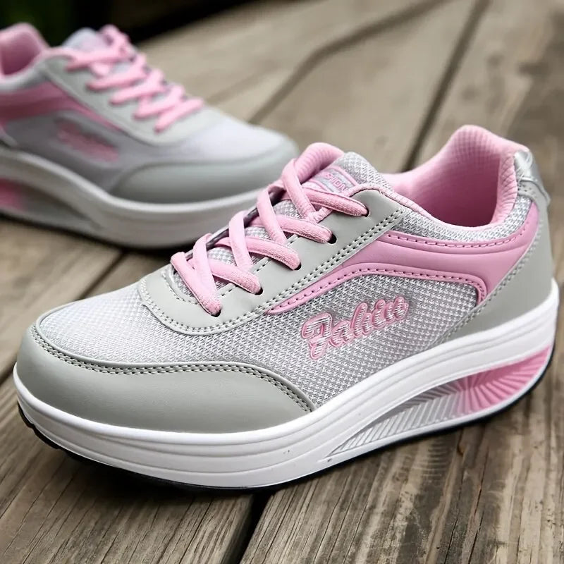 Breathable Air Mesh Walking Shoes – Lightweight Platform Sneakers