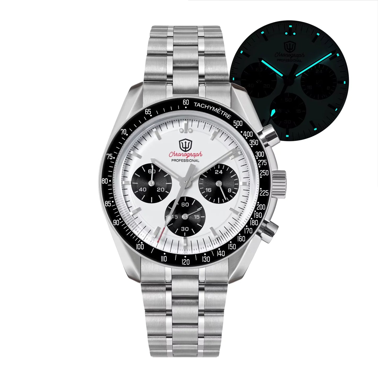 Watchdives WD1863 New Multifunctional Quartz Watch Black VK63 Sports Chronograph Watch Bubble Sapphire Waterproof 100 Wristwatch