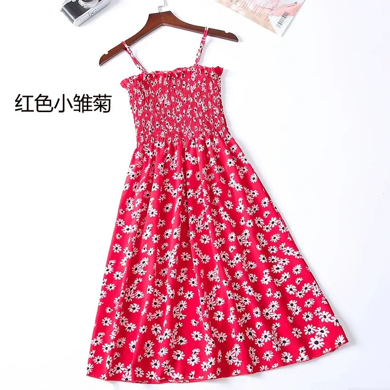 Summer Chiffon Spaghetti Strap Mini Dress