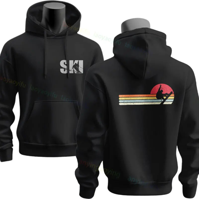 Men's Ski & Snowboard Graphic Hoodie for Fall and Winter