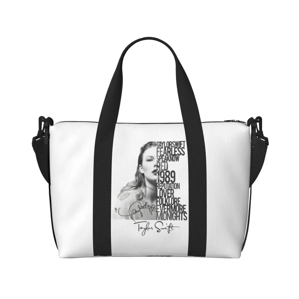 Custom The Eras Tour 1989 Taylor's Swift's American Pop Singer Tote Bag Women Large Capacity Beach Gym Travel Bags