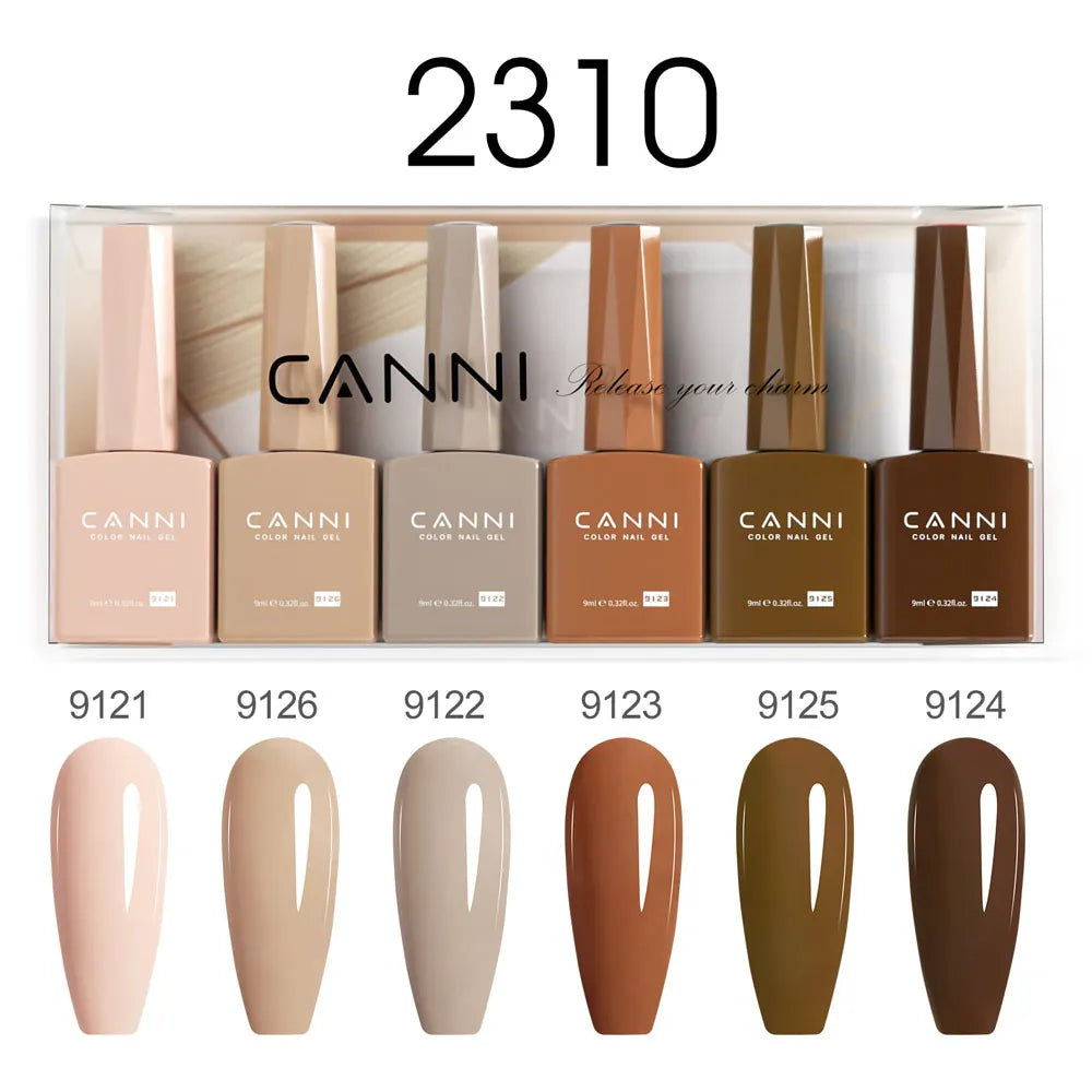 CANNI HEMA-Free Gel Polish Kit | Jelly, Nude & Rubber Base