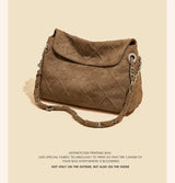LAORENTOU Fabric Women's Strap Shoulder Bag Advanced Retro Underarm Large Capacity Fashion Quilted Handbag for Women Cossbody