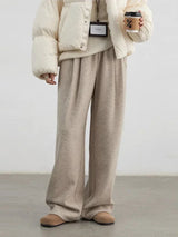 Women's High-Waisted Pleated Wide-Leg Trousers