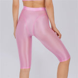 Women's Sheer Stretch Knee-Length Shorts