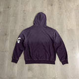 Streetwear Patchwork Letter Embroidery Zipper Terry Hooded Hoodie for Men Distressed Hole Cardigan Sweatshirt Jacket Oversized