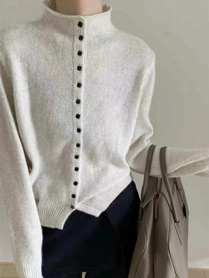 Women's Stand Collar Knit Cardigan Sweater