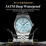 POEDAGAR Luxury Stainless Steel Watch