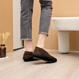 AIYUQI Women's Fur-Lined Leather Ballet Flats – Winter Comfort