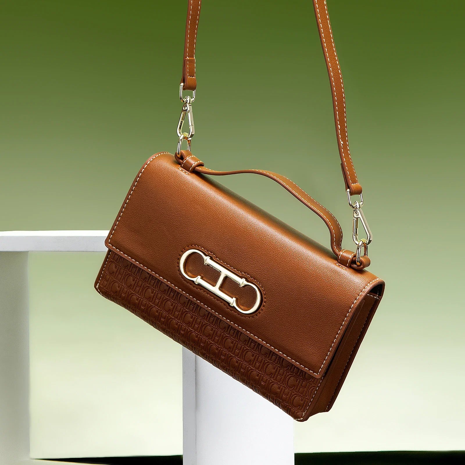 Letter Print Crossbody Satchel