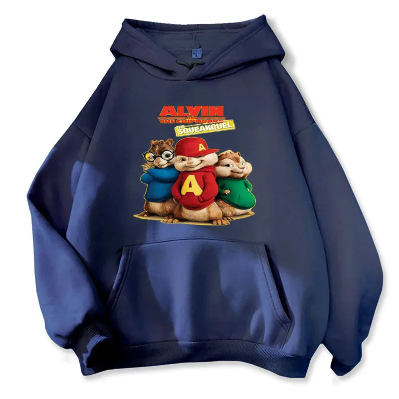 2026 Fashion Neutral Casual Sports Men's and Women's Hoodies Alvin Chipmunk Halloween Men's and Women's Hoodies Trendy Clothing