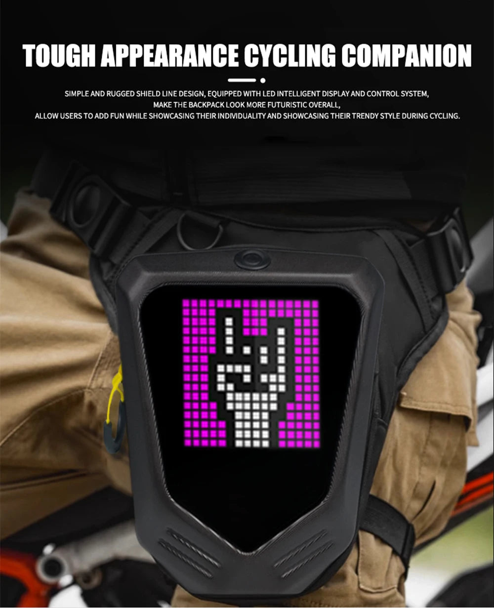 Smart LED Screen Motorcycle Bicycle Leg Bag Waterproof Ride Cycling Drop Leg Side Bag For Men Women DIY Pattern APP Control