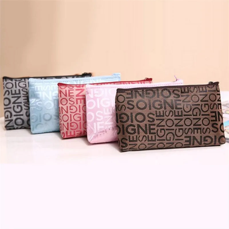 Women Cosmetic Bag Portable Cute Multifunction Beauty Zipper Travel Letter Makeup Bags Pouch Toiletry Organizer Holder Toiletry