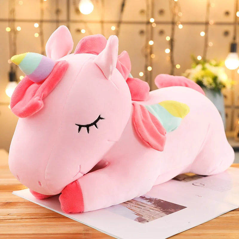 25-100CM Giant Size Unicorn Plush Toy Soft Stuffed Cartoon Unicorn Dolls Animal Horse High Quality Birthday Gift