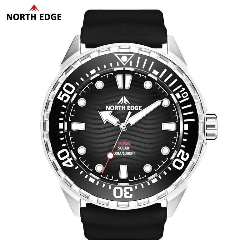 TRITON Men's Solar Dive Watch with Ceramic Bezel