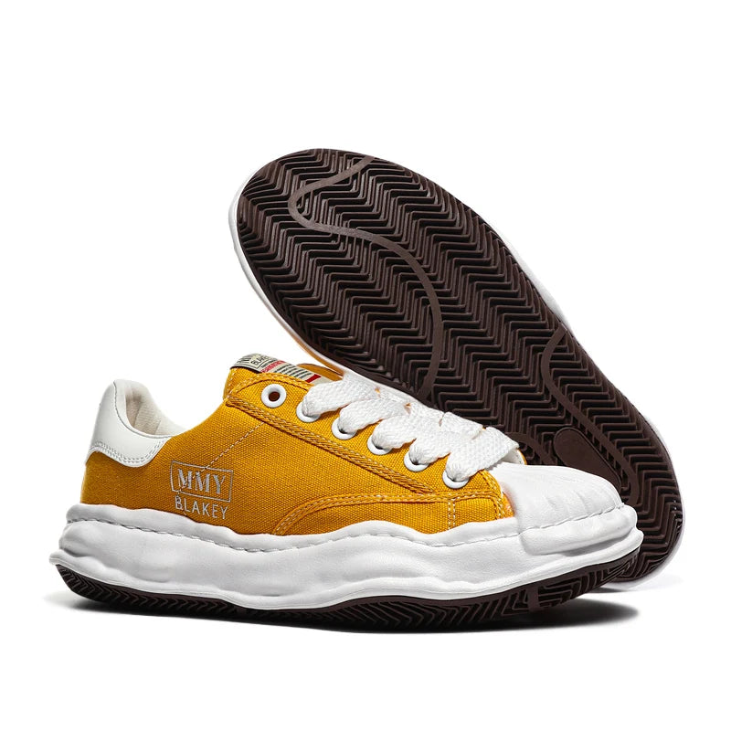 Unisex Thick Sole Board Sneakers — Breathable Lace-Up Casual Walking Shoes
