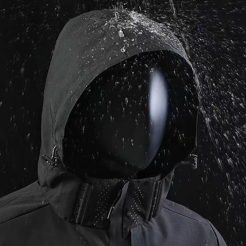 Men’s Hooded Rain Jacket with Detachable Hood