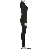 Long Sleeve Slim Fit Ski-Style Jumpsuit - Athletic Streetwear