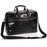 Vintage Crazy Horse Genuine Leather Men Briefcase Large Business Bag Tote Office Bag 15.6“Laptop Case attache Male Shoulder Bag