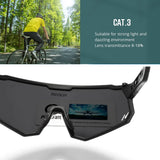 KDEAM High-End Sports Sunglasses Polarized Men's Cycling Glasses Dismountable TR90 Frame And Nose Pads Easy To Exchange
