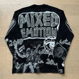 Mixed Emotion Oversized Cotton Long Sleeve T-Shirt