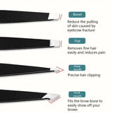 Professional 4-Piece Stainless Steel Tweezers Set with Travel Case - USA Origin