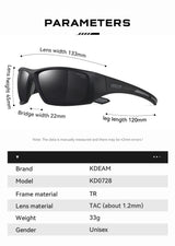 KDEAM Men's Polarized Cycling Sunglasses – TR90 Frame