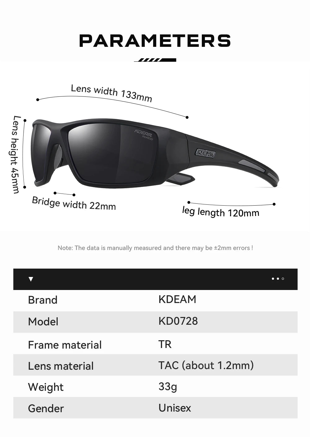 KDEAM Men's Polarized Cycling Sunglasses – TR90 Frame