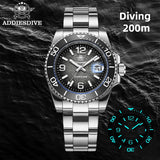ADDIESDIVE 48mm Diver Watch Fashion Gradient Color Rotatable Bezel Quartz Watches Luminous 200m Waterproof Stainless Men's Watch