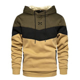 Men’s Patchwork Fleece Streetwear Hoodie