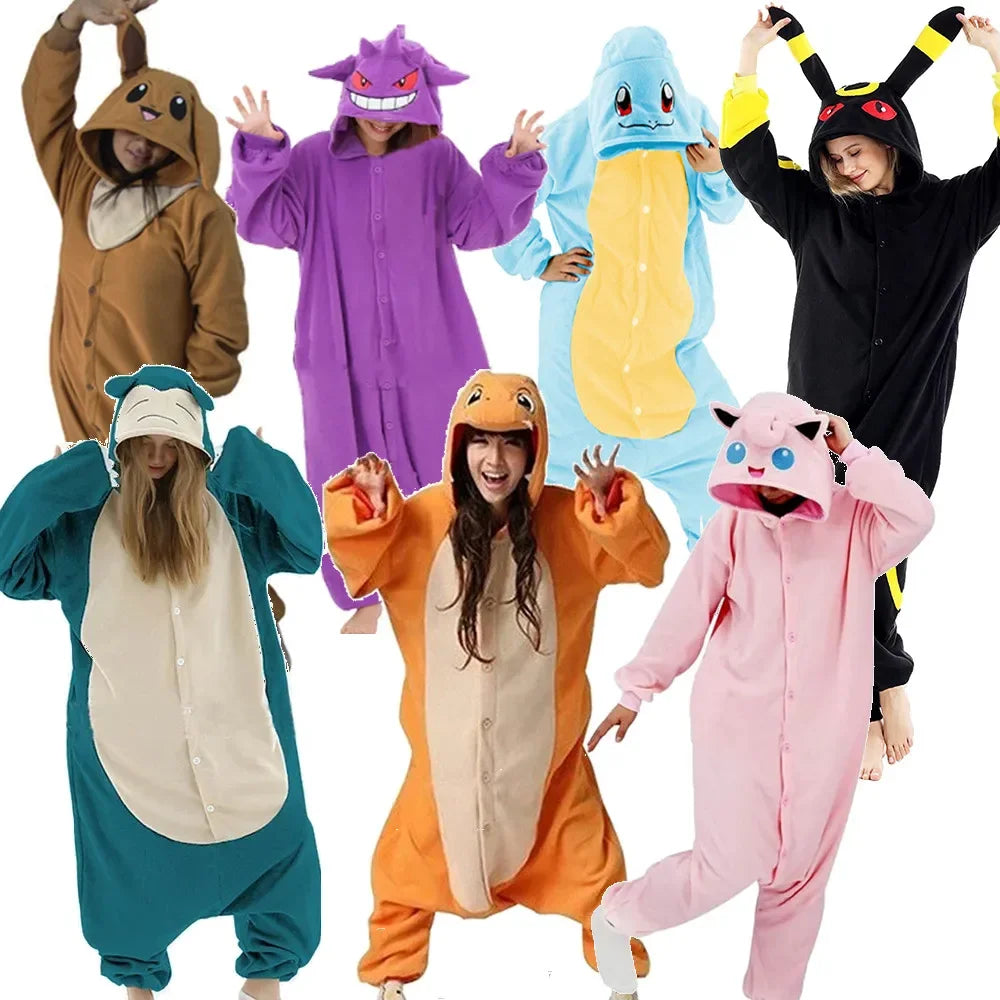 okemon Cosplay Kigurumi Onesie Snorlax Jigglypuff Umbreon Gengar Costume Halloween Adult Anime Bulbasaur Pajamas